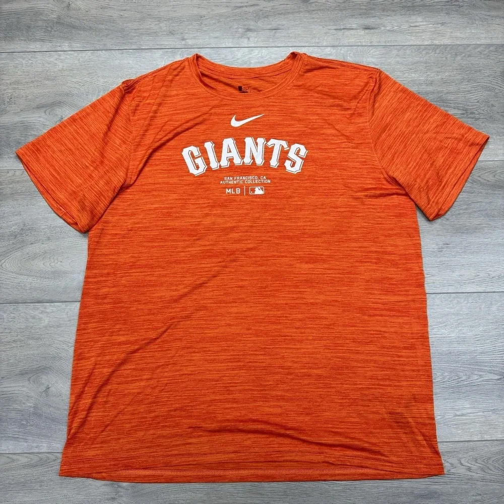Nike San Francisco Giants MLB Baseball Orange S/S T Shirt Men's Sz XL Dri‎ Fit
